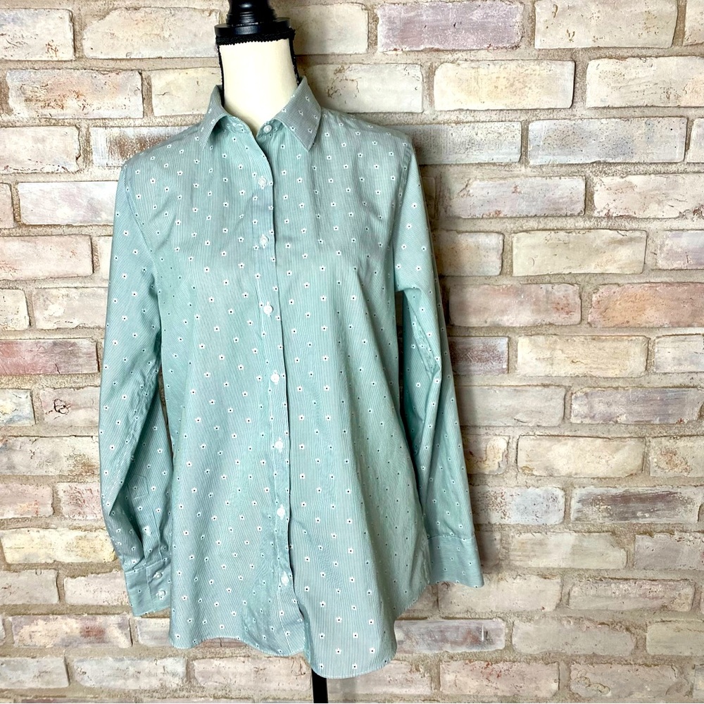 NWOT Lands’ End Pinstriped Button Down Shirt